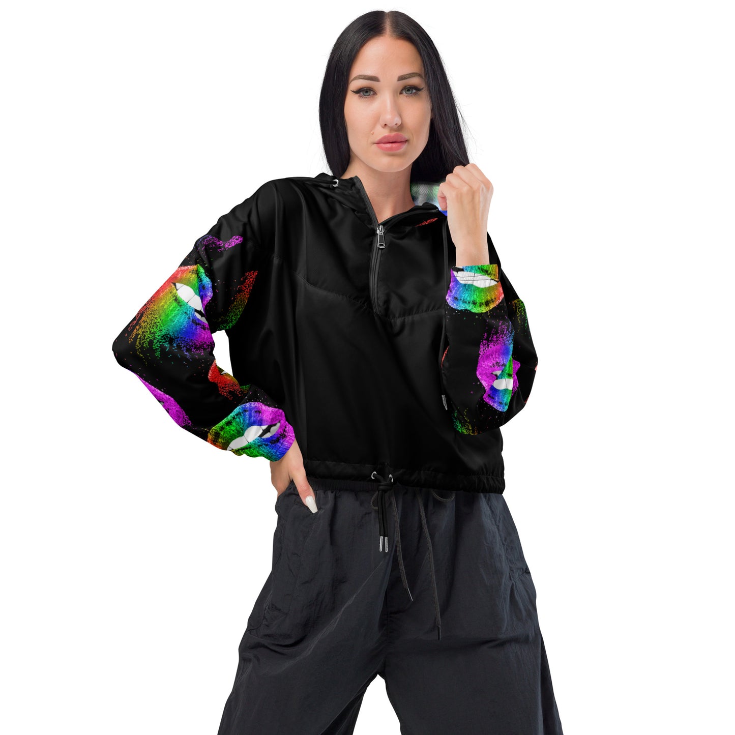 Just the Lips Cropped Windbreaker